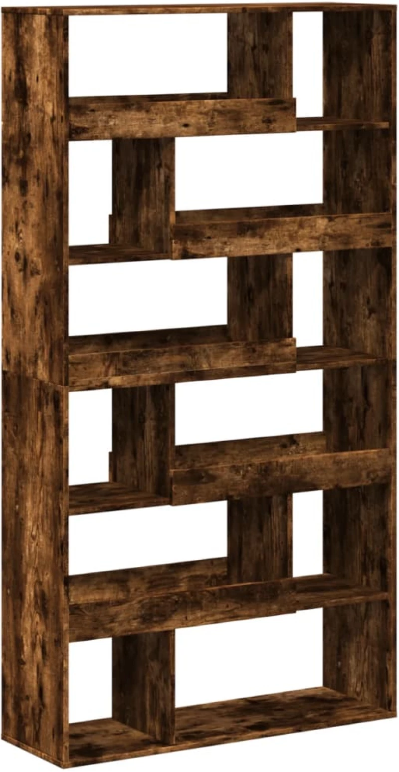 vidaXL Βιβλιοθήκη Καπνιστή Δρυς 100x33x187,5εκ. από Επεξεργασμένο Ξύλο