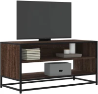 vidaXL Έπιπλο Τηλεόρασης Καφέ Δρυς 91x40x46 εκ Επεξ. Ξύλο/Μέταλλο