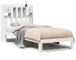 vidaXL Κρεβάτι Βιβλιοθήκη Χωρίς Στρώμα Λευκό 75x190 εκ Μασίφ Πεύκο