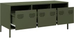 vidaXL Έπιπλο Τηλεόρασης Λαδί 101,5x39x43,5 εκ. Ατσάλι Ψυχρής Έλασης