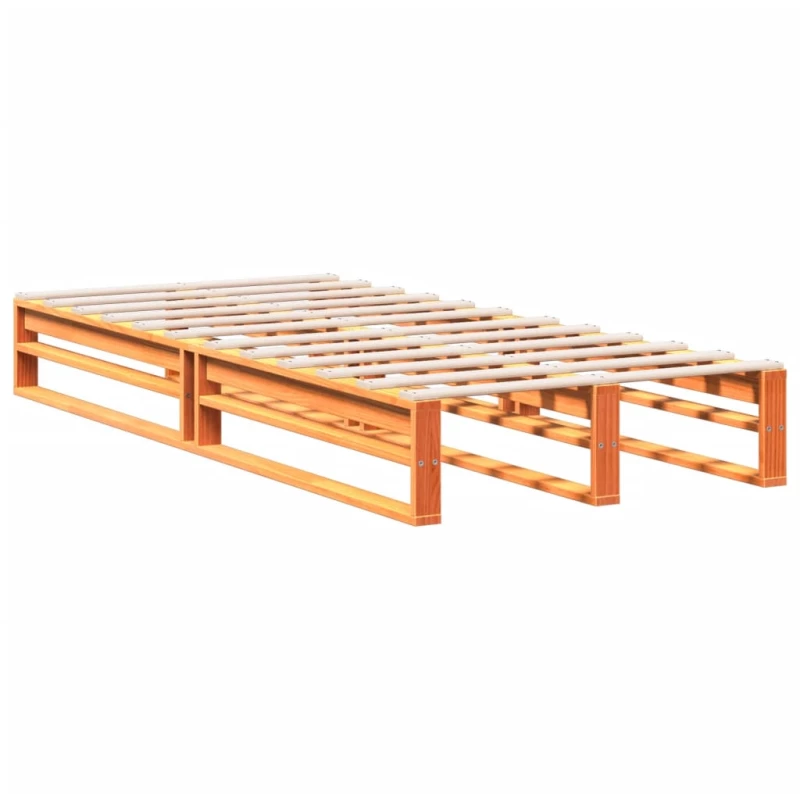 vidaXL Κρεβάτι Βιβλιοθήκη Χωρίς Στρώμα 75x190 εκ Μασίφ Ξύλο Πεύκου