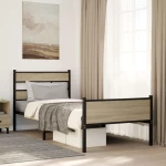 vidaXL Πλαίσιο Κρεβατιού Χωρ. Στρώμα Sonoma Δρυς 107x200 εκ Επ. Ξύλο