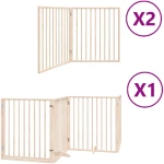 vidaXL Διαχωριστικό Σκύλων/Πόρτα Πτυσσόμενο 8 Πάνελ 640 εκ Ξύλο Λεύκας