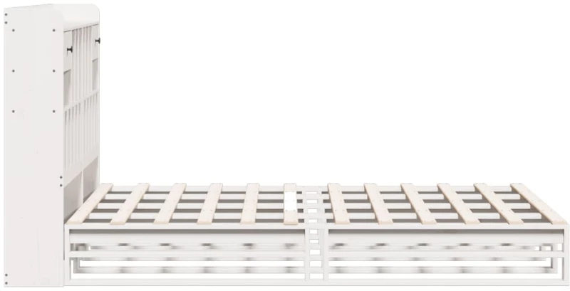 vidaXL Κρεβάτι Βιβλιοθήκη Χωρίς Στρώμα 140x190 εκ Μασίφ Ξύλο Πεύκου