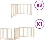 vidaXL Διαχωριστικό Σκύλων/Πόρτα Πτυσσόμενο 8 Πάνελ 640 εκ Ξύλο Λεύκας