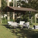 vidaXL Μουσαμάς Κάμπινγκ Αδιάβροχος Καφέ 406x306 εκ.