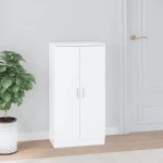 vidaXL Παπουτσοθήκη Γυαλιστερό Λευκό 55x35x108 εκ. Επεξεργασμένο Ξύλο