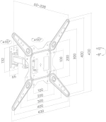 Βάση TV 23"-55" έως 30kg ρυθμιζόμενη επιτοίχια DM PRO μαύρη