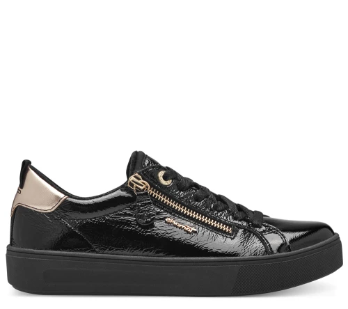 Tamaris 53707-42-018 Ανατομικό Δερμάτινο Sneaker Μαύρο