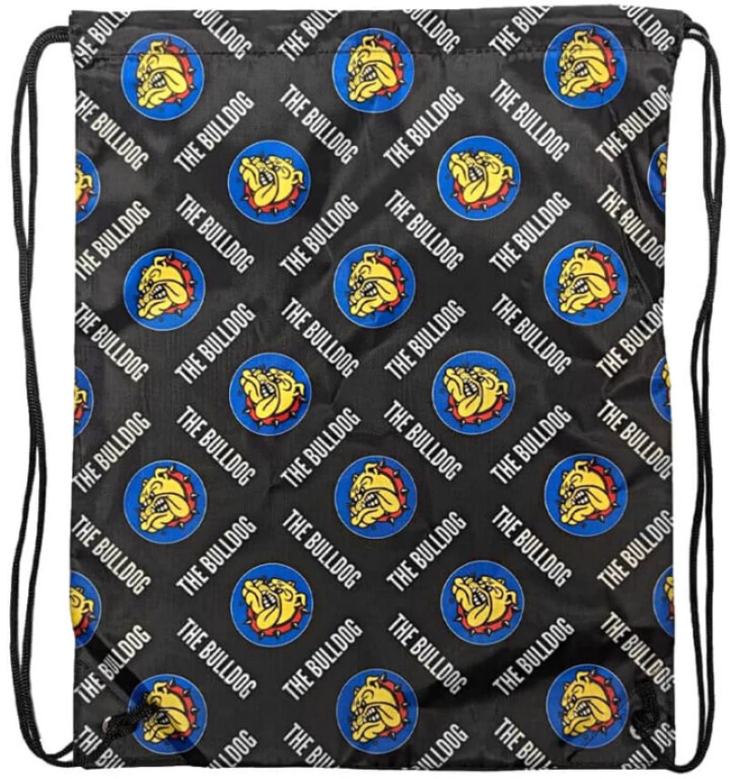 The Bulldog String Backpack With All Over Logos