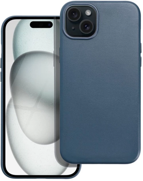 LEATHER MAG COVER case for IPHONE 15 Plus indigo blue
