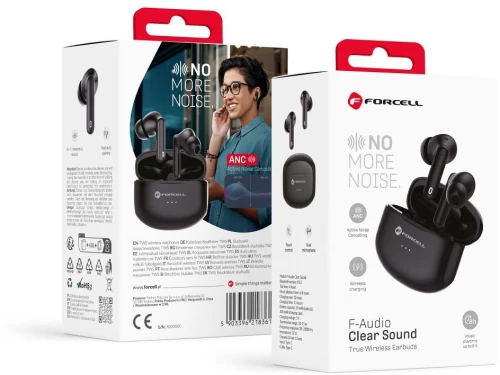 FORCELL F-AUDIO wireless earphones TWS Clear Sound black