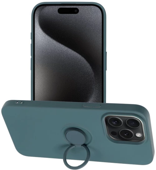 SILICONE RING case for IPHONE 15 Pro Max green
