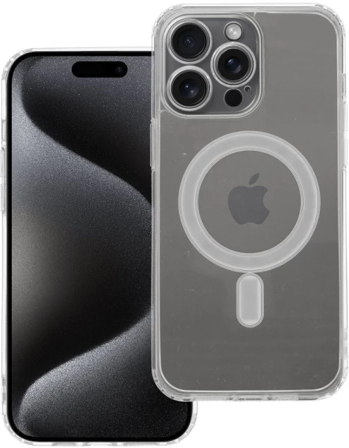 CLEAR MAG COVER case with camera protection compatible with MagSafe for IPHONE 15 Pro Max transparent