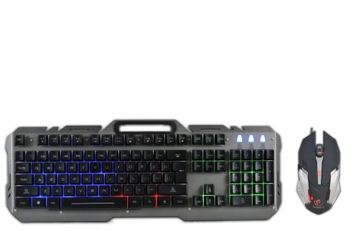 Rebeltec wired set: LED keyboard + mouse for INTERCEPTOR players