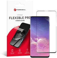 Forcell Flexible Nano Glass 5D for Samsung Galaxy S10 black (Hot Bending) working fingerprint scanner