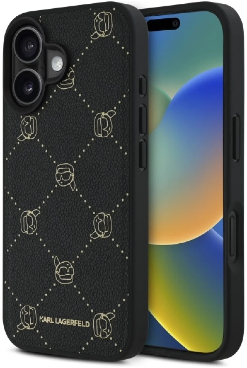 Karl Lagerfeld case for iPhone 16 6,1" KLHMP16SPGKHPHK black Hard Karl Head MagSafe