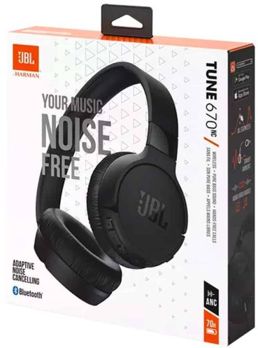 JBL Tune 670NC Bluetooth Wireless On-Ear Headphones Black EU