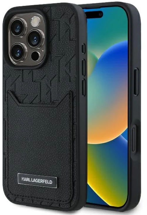 Karl Lagerfeld case for iPhone 16 Pro Max 6,9" KLHCP16XPGKHPRPK black Hard Cardslots Monogram