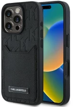 Karl Lagerfeld case for iPhone 16 Pro Max 6,9" KLHCP16XPGKHPRPK black Hard Cardslots Monogram