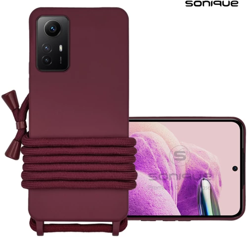 Θήκη Σιλικόνης με Κορδόνι CarryHang Sonique Xiaomi Redmi Note 12s Μπορντώ