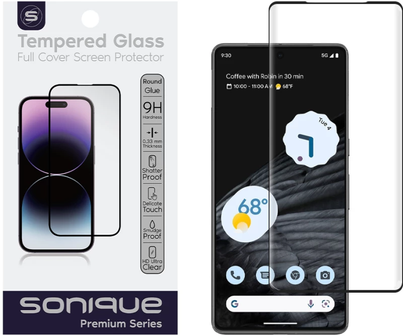 Curvy Glass Sonique Premium Series HD Full Cover 9H Google Pixel 7 Pro Μαύρο