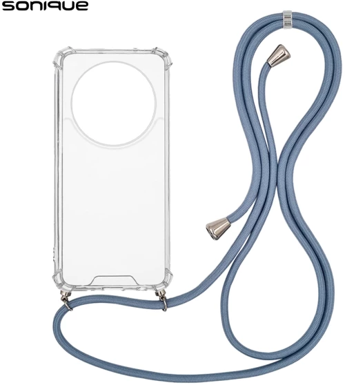 Θήκη Σιλικόνης με Κορδόνι Sonique Armor Clear Honor Magic6 Lite 5G Μπλε Γκρι