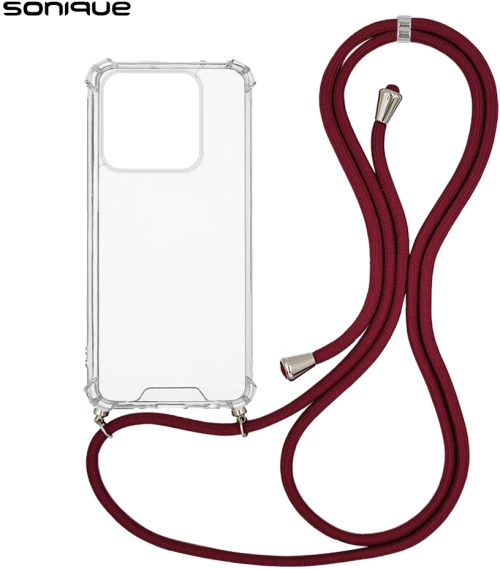Θήκη Σιλικόνης με Κορδόνι Sonique Armor Clear Xiaomi Xiaomi 14 Μπορντό