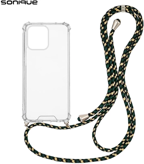 Θήκη Σιλικόνης με Κορδόνι Sonique Armor Clear Xiaomi Redmi Note 13 4G Rainbow Πράσινο