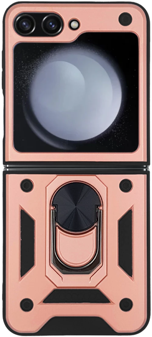 Θήκη Ring Armor CamPro Sonique για Samsung (Large Hole) Galaxy Z Flip 5 Ροζ Χρυσό