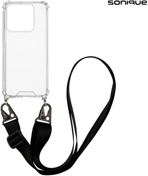 Θήκη Σιλικόνης με Strap Sonique Armor Clear Xiaomi Xiaomi 14 Μαύρο
