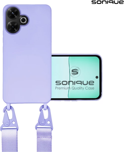 Θήκη Σιλικόνης με Strap CarryHang Sonique Xiaomi Redmi 13 4G / Poco M6 4G Λιλά