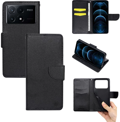 Θήκη Πορτοφόλι Sonique Trend Wallet Xiaomi Poco X6 Pro 5G Μαύρο