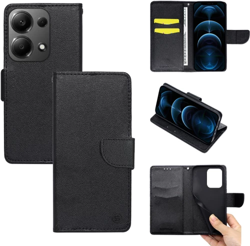 Θήκη Πορτοφόλι Sonique Trend Wallet Xiaomi Redmi Note 13 Pro 4G / Poco M6 Pro 4G Μαύρο