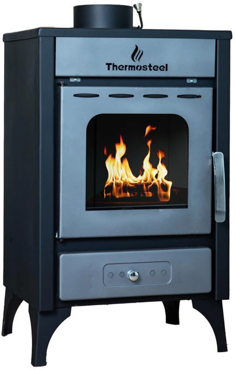Thermosteel χαλύβδινη Θερμάστρα - Ξυλόσομπα Γκρί 12kw  / X20