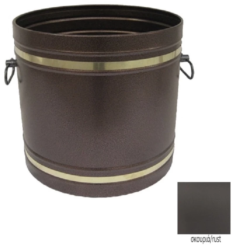 Μεταλλικό Καλάθι Αποθήκευσης Ξύλων Φ38 x Y33cm Σκουριά-Rust / 600R