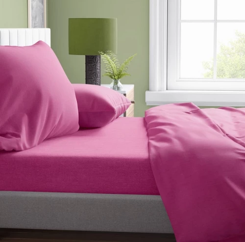 Σετ Σεντόνια King Size (240x270) Solid 499 Fuchsia βαμβακερά DimCol