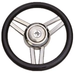 Τιμόνι με Inox ακτίνες Φ 350mm - Carbon