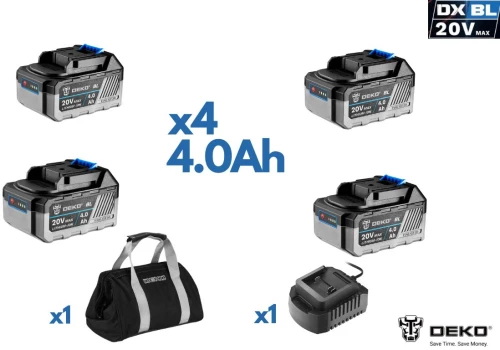 Σετ μπαταρίες 4 Tεμ. 4Αh Deko BTCBT-1040