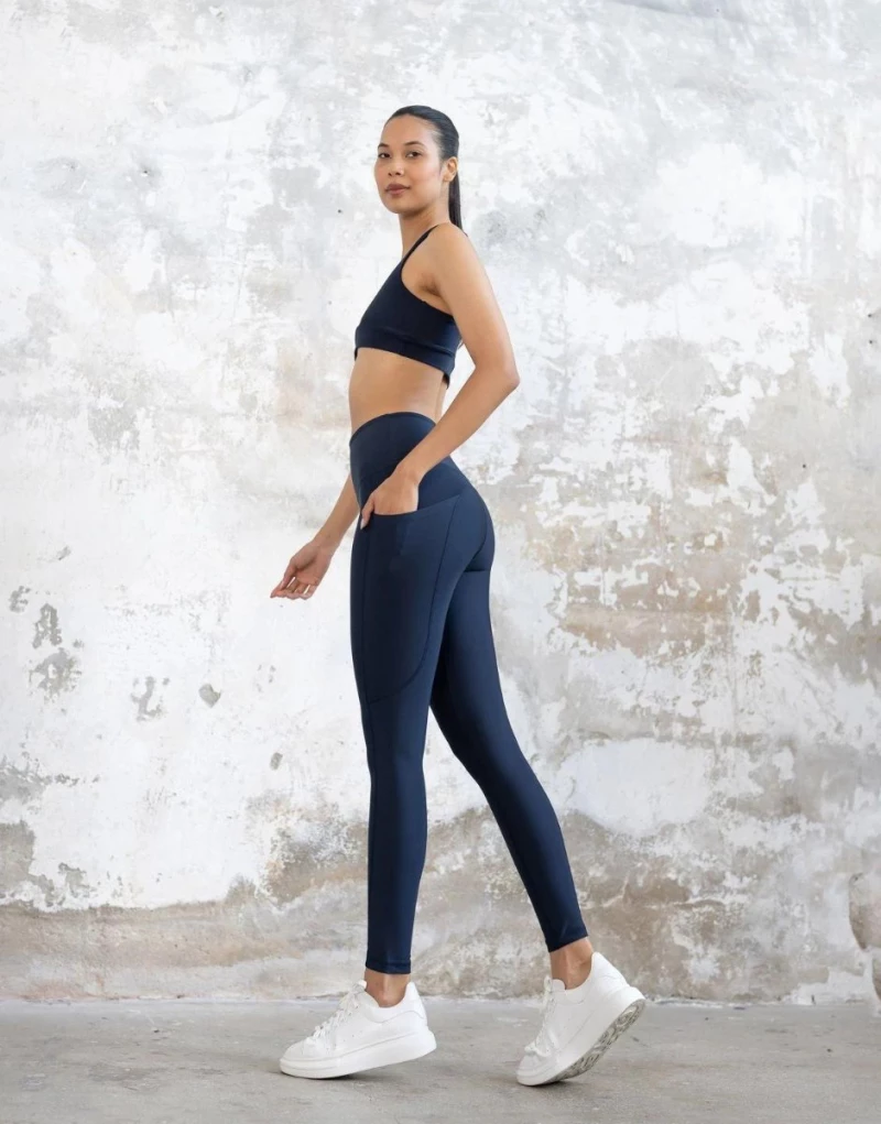 Ψηλόμεσο Κολάν Push-Up και Σύσφιξης με Τσέπες Lismina 988 Navy Blue