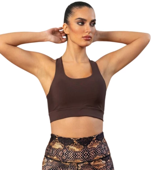 Single Crossed Sport Bra Lismina 377 Brown