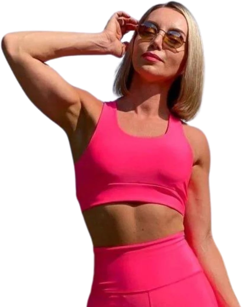 Single Crossed Sport Bra Lismina 183 Neon Pink