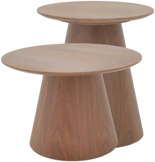 Βοηθητικά τραπέζια Kayano pakoworld σετ 2 τεμ mdf σε καρυδί απόχρωση