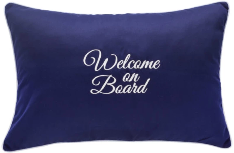 Σετ Μαξιλαριών Βαμβακερά Μπλε 60x40cm Welcome on Board Marine Business (Σετ 2 Τεμάχια)