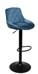 WIZARD Μπλε σκαμπό μεταλλικό 47,5x49,5xH85,5