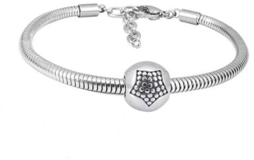 Ατσάλινο βραχιόλι με charm (B3274)