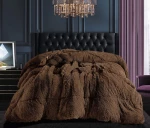 Κουβερτοπάπλωμα μαλλιαρό (220cm x 240cm) coffee Silk Fashion