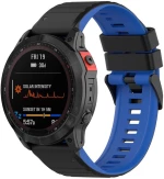Dual Color Λουράκι για Fenix 5/6/6 Pro/7/8 (47mm)-Black/Blue OEM