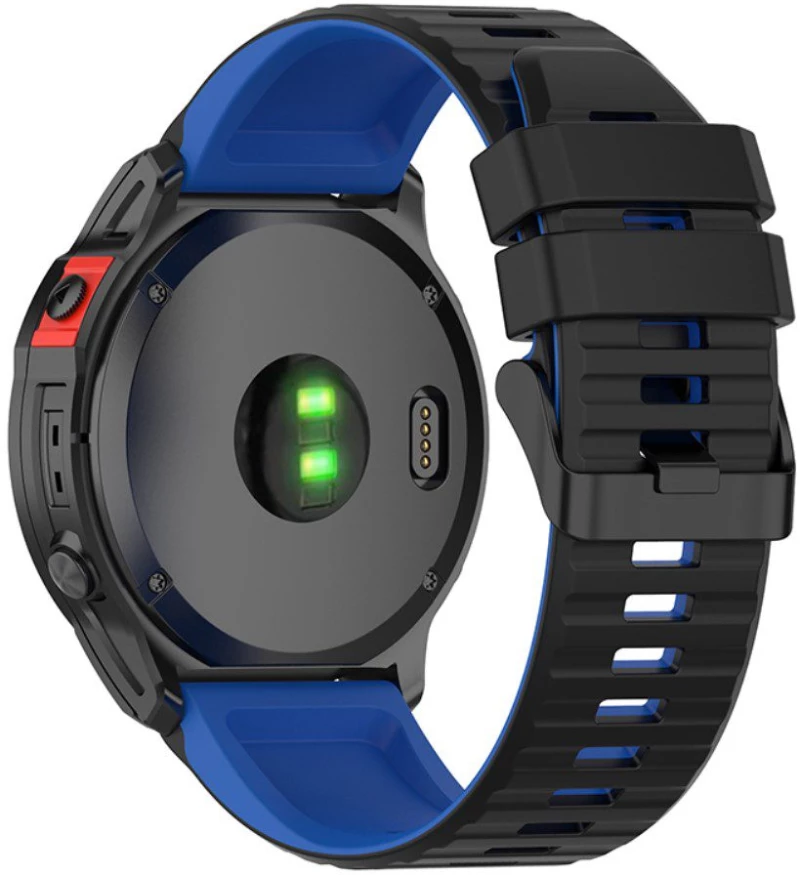 Dual Color Λουράκι για Fenix 5/6/6 Pro/7/8 (47mm)-Black/Blue OEM