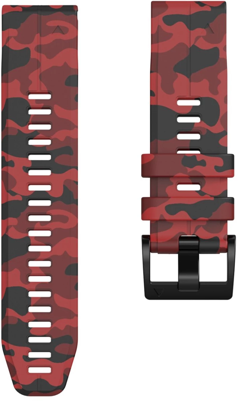 Λουράκι Camouflage για Garmin Fenix 5/6/6 Pro/7/8 (47mm)-Red OEM